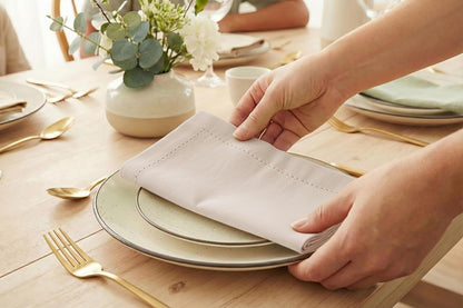 Hemstitch Cloth Napkins 18X18 in Set of 12 - Natural Color2