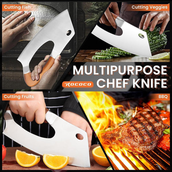 Effort Saving Meat Cleaver - Bronze Easy Handle Chef Knife7