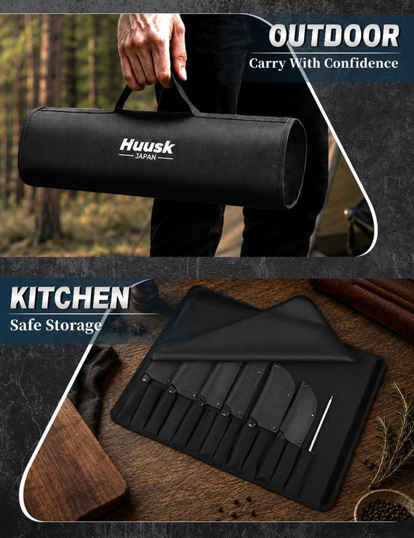 8PCS Butcher Knife Set for Meat Cutting with Roll Bag, Gifts for Men4