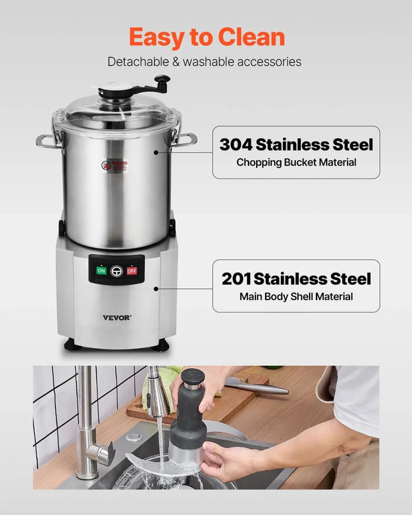 Food Processor & Vegetable Chopper, 19 Quart Food-Grade Stainless Steel Food Processor Chopper with S-Curve Blade and Scraper, Ideal for Chopping Vegetables, Fruit, Grains, Nuts6