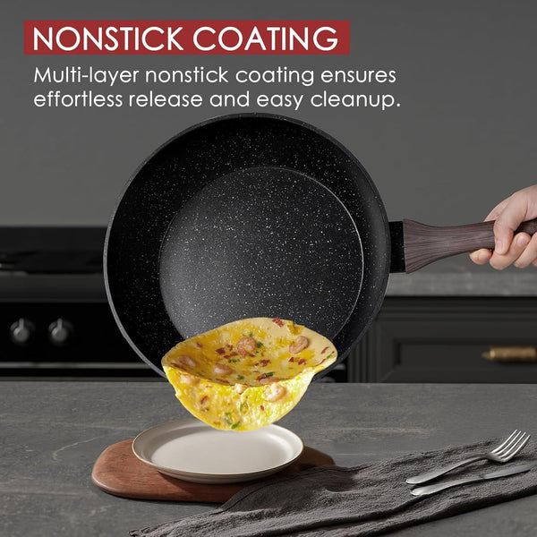 Pots and Pans Set Non Stick 31 Piece Kitchen Nonstick Cooking Cookware Sets with Grill Pan Saucepan Baking Sheet Utensil, Black3