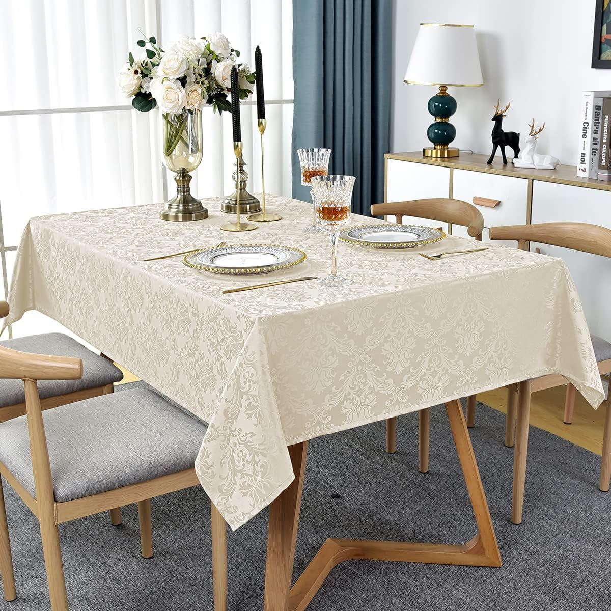 jacquard-tablecloth-rectangle-52-x-70-inch-beige-spill-proof