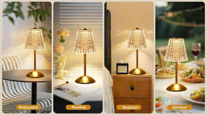 2 Pack Cordless Lamps Crystal Table Lamps,Rechargeable Touch Lamp6