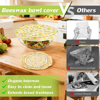Beeswax Bowl Covers for Bread Proofing 2Pcs Shower Caps for Sourdough Bread6