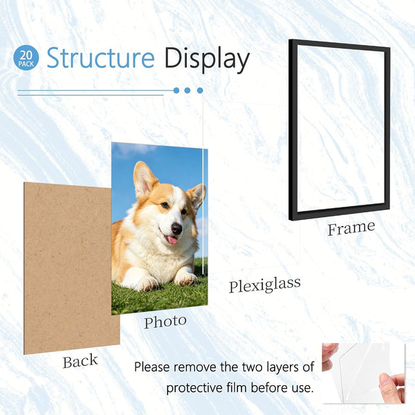 20 Pack Mixed Size Gallery Collage Frame Black3
