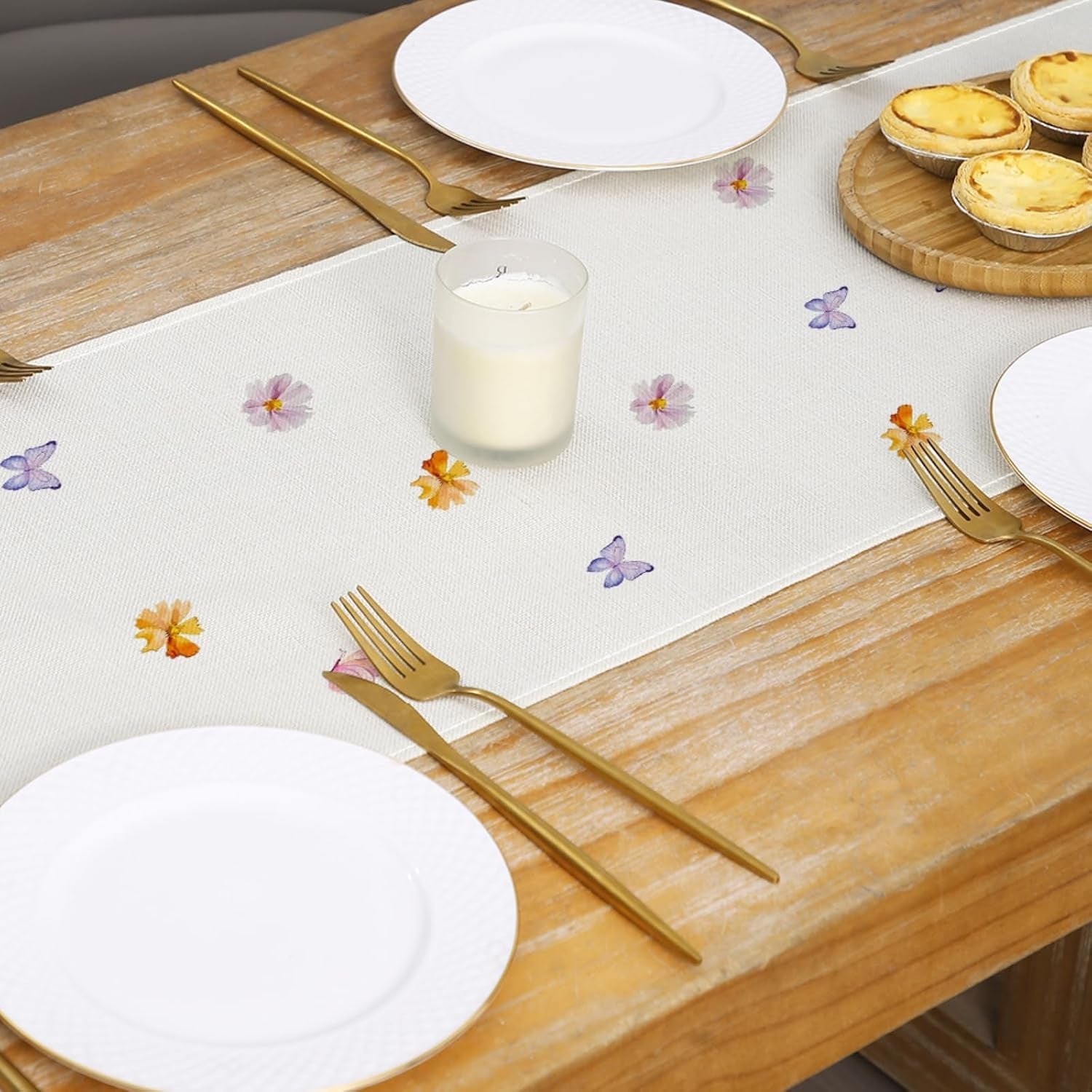 spring-wildflowers-hummingbird-table-runner-13x72-inch-yellow-floral-butterfly-kitchen-dining-table-decoration-for-indoor-outdoor-home-party-decor