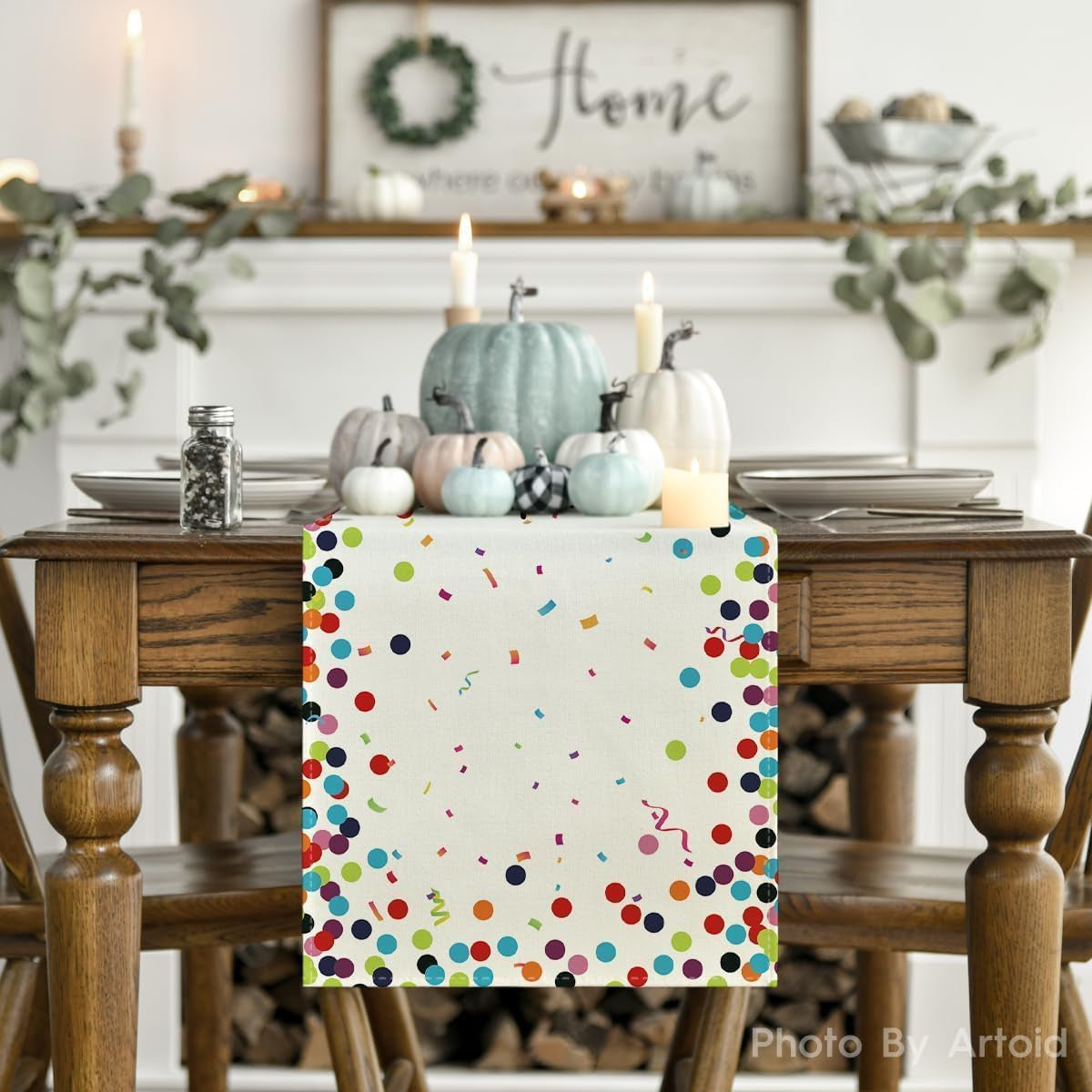 polka-dot-beige-happy-birthday-table-runner-seasonal-kitchen-dining-table-decoration-for-home-party-decor-13x72-inch