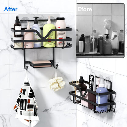 Adhesive Shower Caddy No Drilling Bathroom Organizers, 3 Pack7