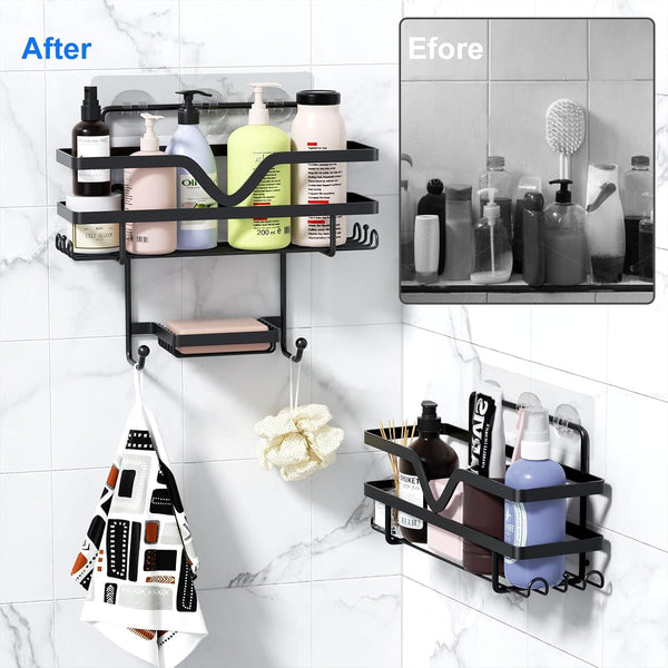 Adhesive Shower Caddy No Drilling Bathroom Organizers, 3 Pack7