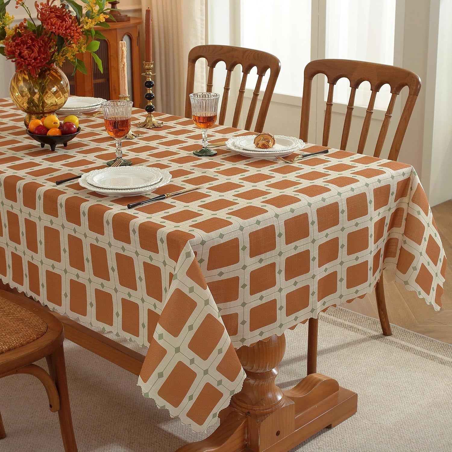 rectangle-waterproof-tablecloth-linen-textured-table-cloth-stain-and-wrinkle-resistant-washable-fabric-table-cover-for-dining-party-camping-and-outdoor-54-x-78-inch-brown-plaid