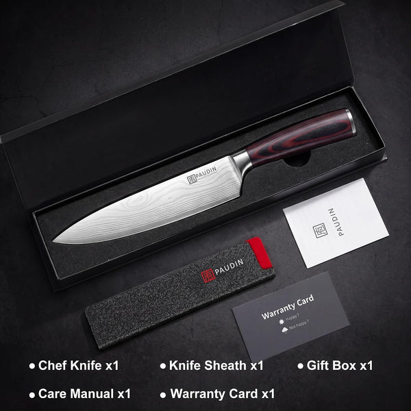 Chef Knife, 8 Inch High Carbon Stainless Steel Sharp Kitchen Knife with Ergonomic Handle, Gift Box for Family & Restaurant9