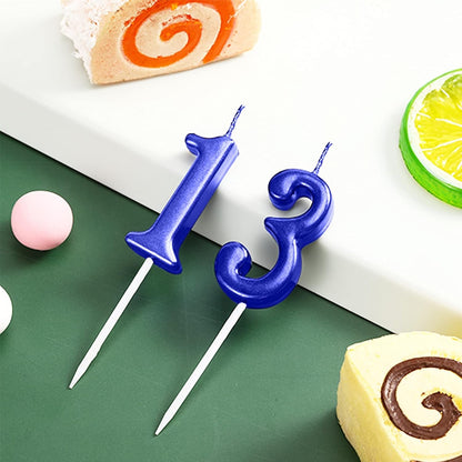 13 Birthday Candle Numeral Candles Blue Cake Topper7