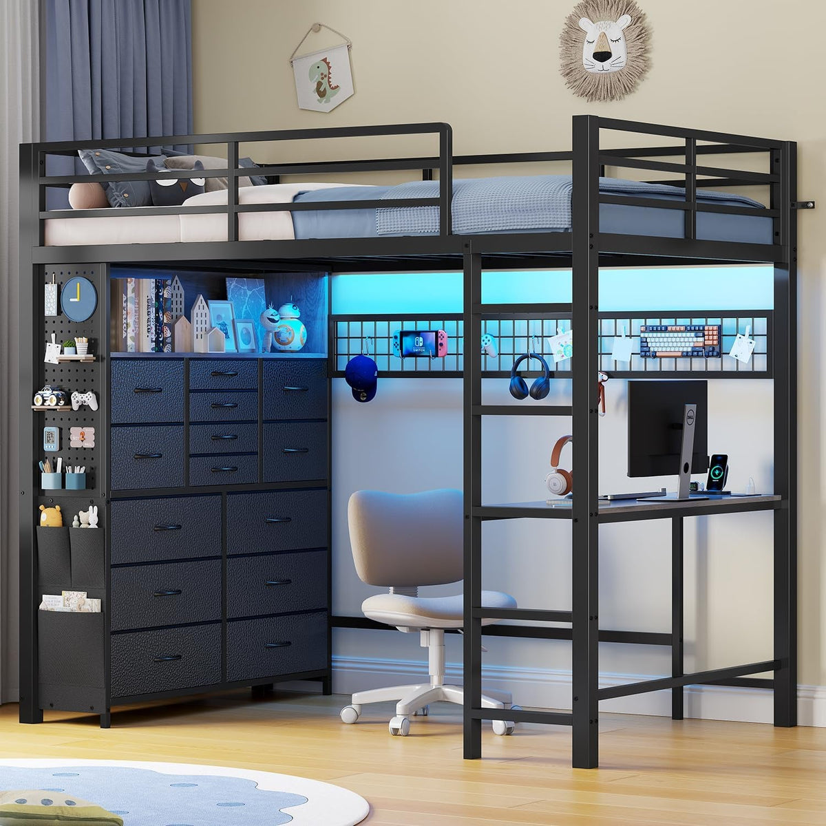 twin-loft-bed-with-desk-14-storage-drawers-power-outlet-black