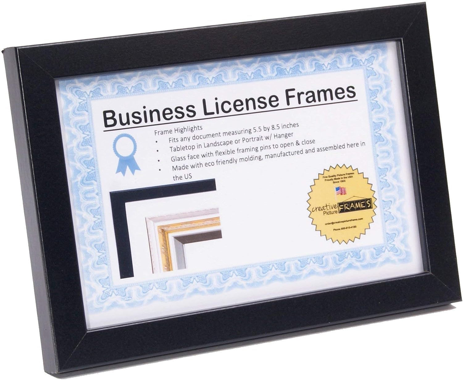 5-5x8-5bk-professional-black-business-license-certificate-frame-holds-5-5x8-5-inch-media-self-standing-with-wall-hanger