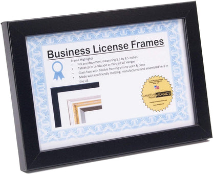 [5.5X8.5Bk] Professional Black Business License Certificate Frame, Holds 5.5X8.5-Inch Media, Self-Standing with Wall Hanger1
