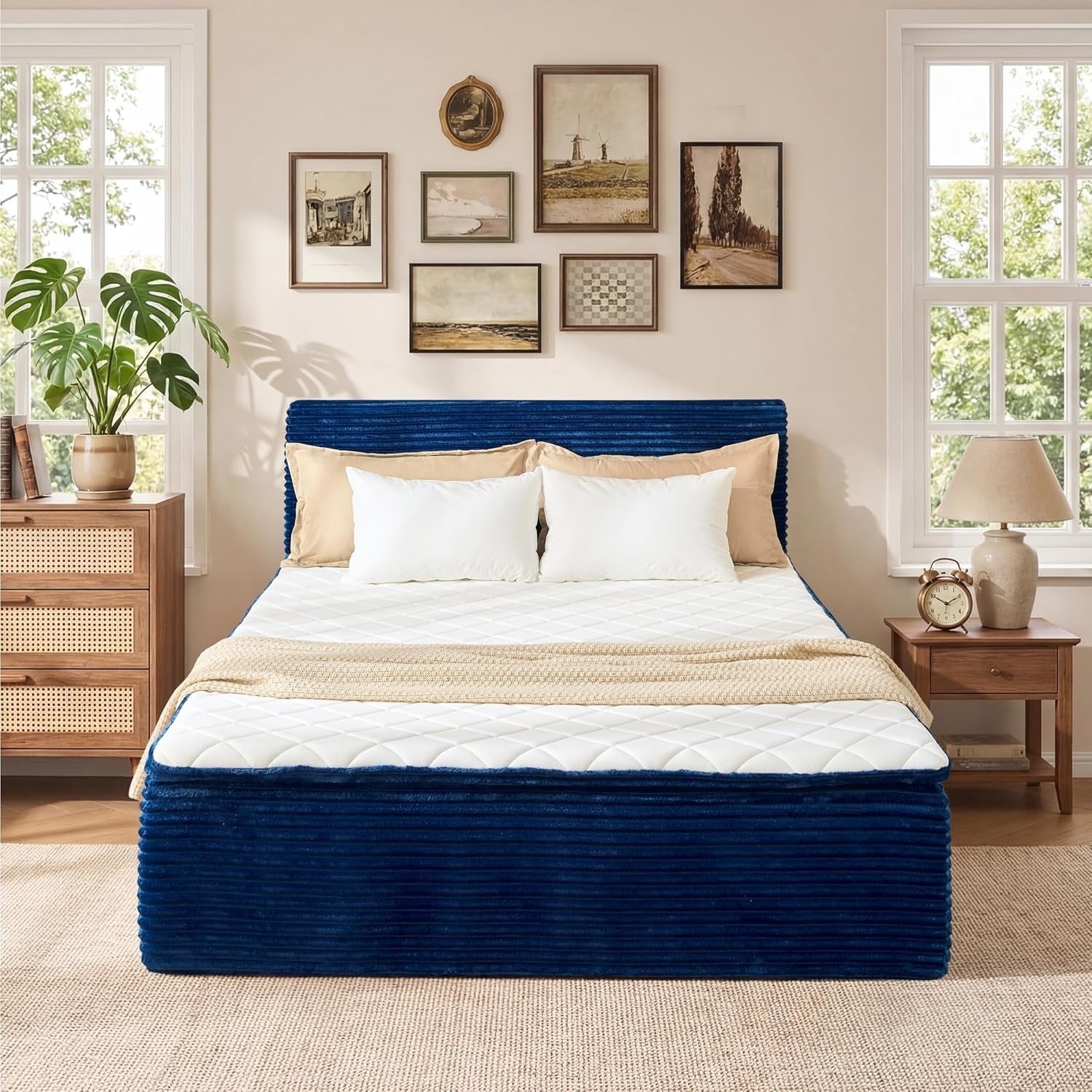 queen-boneless-bed-frame-with-mattress-16-inch-memory-foam-mattress-with-plush-fabric-upholstered-bed-frame-platform-no-assembly-required-cool-night-relieve-pressure-with-medium-support-blue