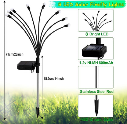 Solar Garden Lights Outdoor, 2 Pack 16 LED Solar Purple Firefly Lights Waterproof, Starburst Wind Swaying Light for outside Yard Patio Planter Flower Bed Walkway Halloween Christmas Decoration6