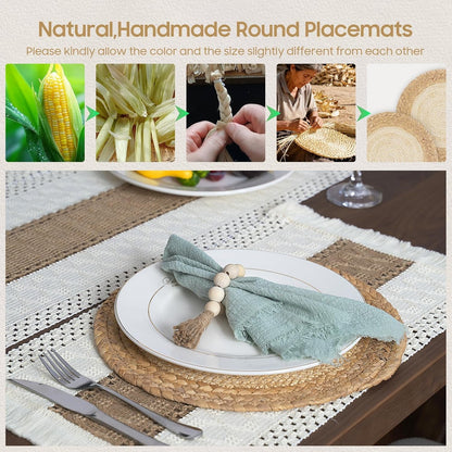 Placemats Set of 6 with 6 Pcs round Placemats and 6 Pcs Table Mats5