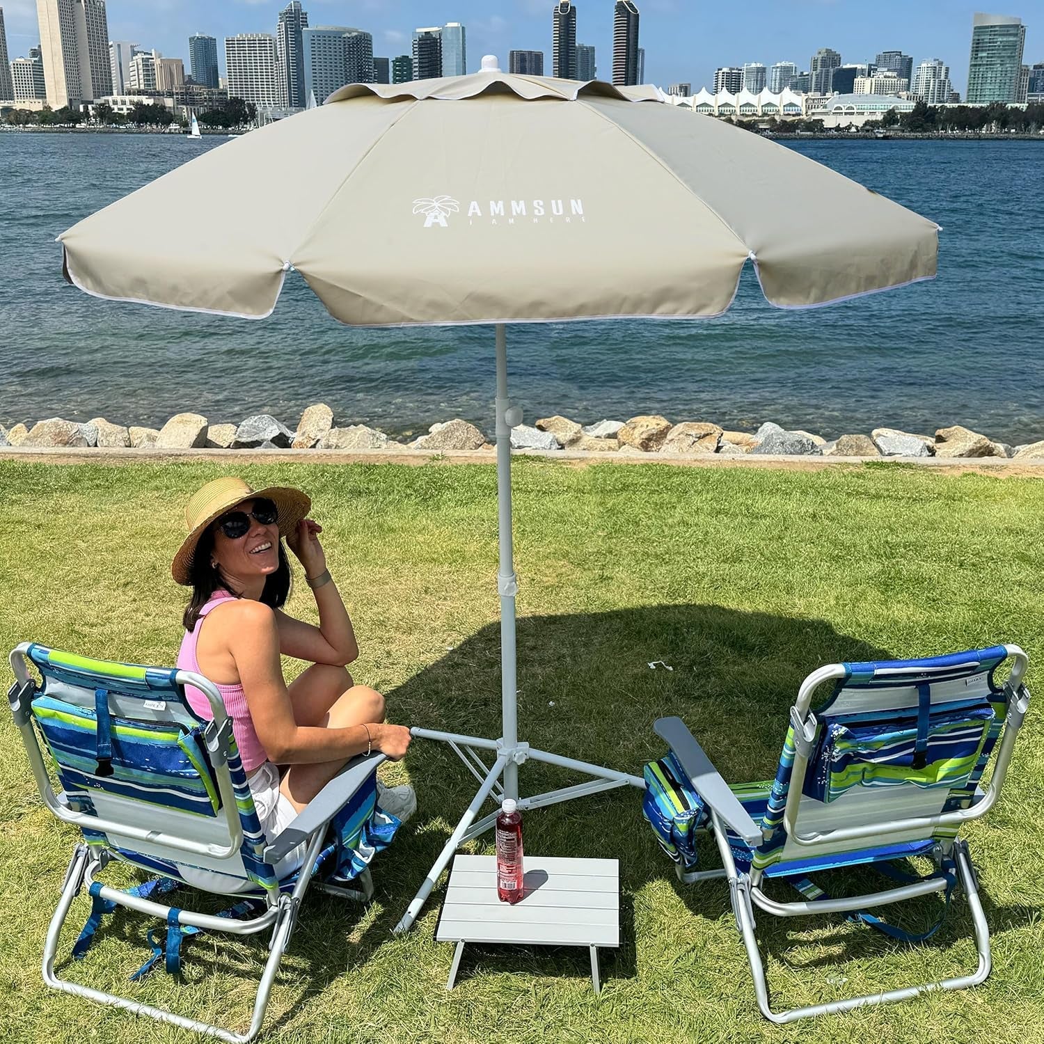 shade-umbrella-premium-portable-umbrella-with-stand-6-5ft-lightweight-free-standing-canopy-for-sporting-games-adjustable-instant-sun-protection-and-easy-to-carry-beige