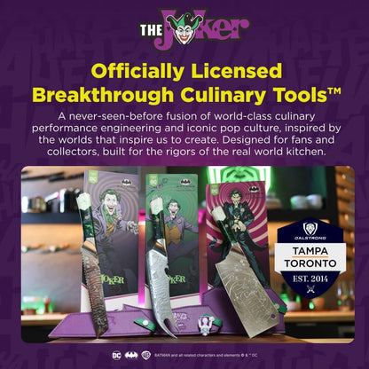 Professional Cleaver Knife - 7 Inch - the JOKER™ Edition Official License - 5 Layer 9CR18MOV Stainless Steel - Resin Handle - Chef'S Cooking Blade - Collection Item - Knife Sheath5