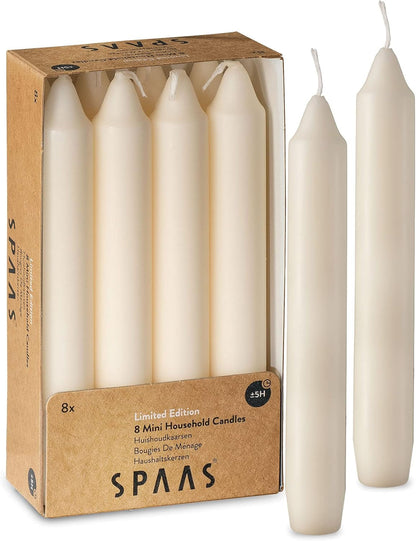 6 Inch Ivory Candlesticks, Pack of 8 Short Taper Candles1