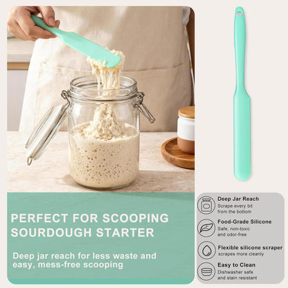 6 PCS Silicone Spurtle Spatula Set for Sourdough Starter Baking Cooking3