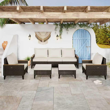 7 Piece Outdoor Patio Furniture Set, Beige3