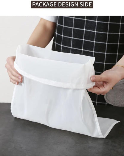 2 Pcs Multi-Purpose Nylon Strainer Bags - Ultra Fine Mesh Filter for Soy Milk, Fruit Juice, Vegetable Juice, Wine Residue - Reusable Kitchen Tool for Straining and Food Prep8
