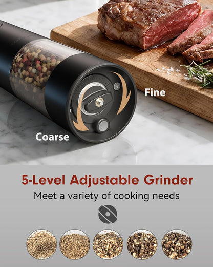 Larger Capacity Rechargeable Electric Salt and Pepper Grinder Set3