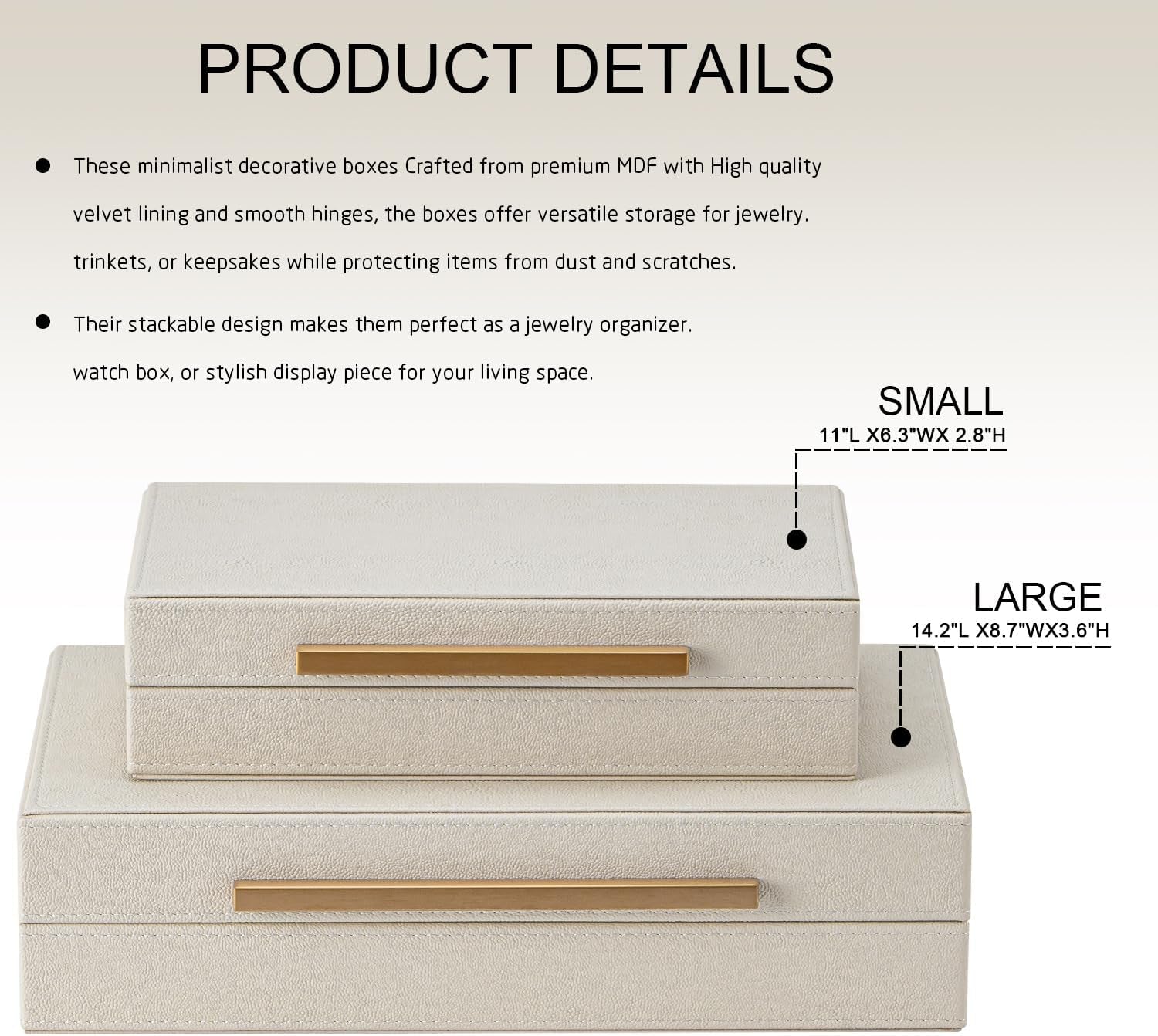 set-of-2-beige-shagreen-decorative-storage-boxes-with-gold-metal-handles-faux-leather-jewelry-memory-boxes-nesting-photo-organizers-for-home-decor