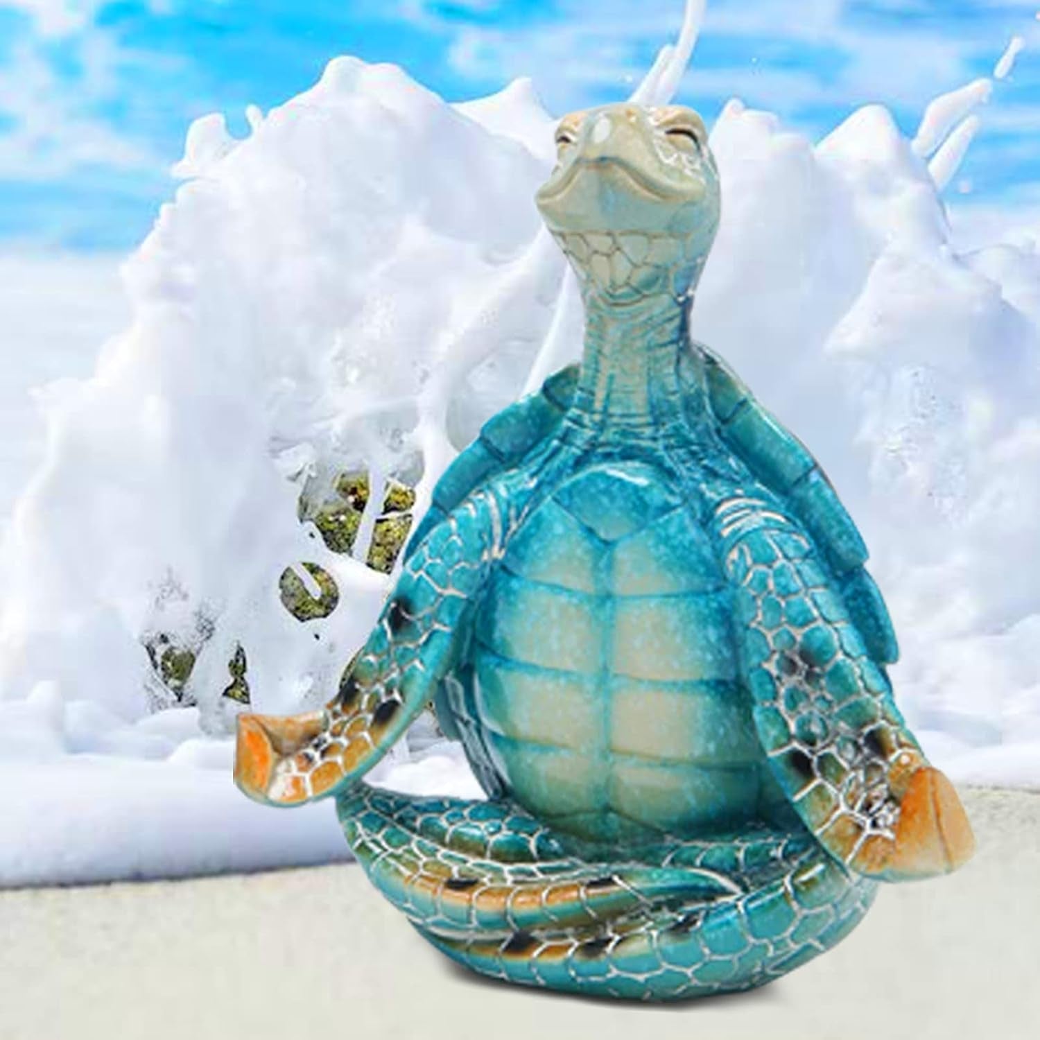 meditating-sea-turtle-statues-yoga-zen-2pcs-resin-beach-home-decor