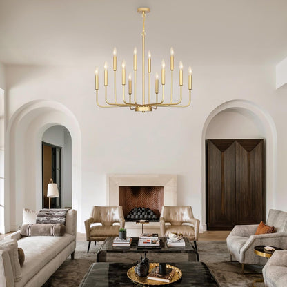 Gold Chandeliers for Dining Room Light Fixture，D32 Inch9