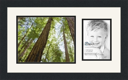 Collage Photo Frame Double Mat with 1-5X7, 8X10 Openings and Satin Black Frame1