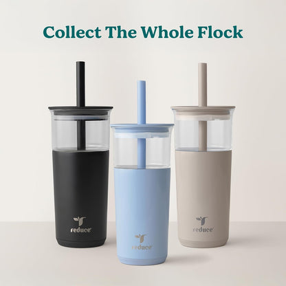 Aspen - 20Oz Vacuum Insulated Glass Tumbler - Extra Wide Straw & Lid | Keeps Drinks Cold for 12 Hours, Ideal for Iced Coffee, Smoothies & Boba, Dishwasher Safe, Soft Base6