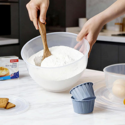 Plastic Mixing Bowls with Lids Set for Kitchen, 5 Set Nesting Bowls for Mixing, Baking, Prepping, Cooking and Serving Food, Mixing Bowls Dishwasher, Microwave Safe9