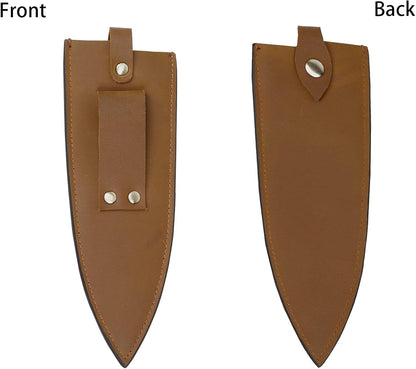 Cowhide Leather Knife Sheath, 8 Inch Chef Knife Guard, Heavy Duty Universal Knife Cover or Sleeves, Chef Meat Cleaver Sheath with Belt Loop(8.2" Lx2.2 W)4