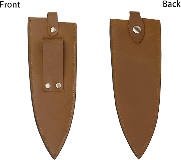 Cowhide Leather Knife Sheath, 8 Inch Chef Knife Guard, Heavy Duty Universal Knife Cover or Sleeves, Chef Meat Cleaver Sheath with Belt Loop(8.2" Lx2.2 W)4