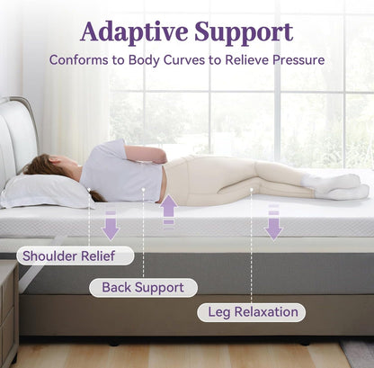 2 Inch Gel Memory Foam Mattress Topper Twin XL Size/Twin Extra Long, Ventilated High Density Pad for Back Pain, Bed Topper with Removable Soft Cover, Certipur-Us Certified3