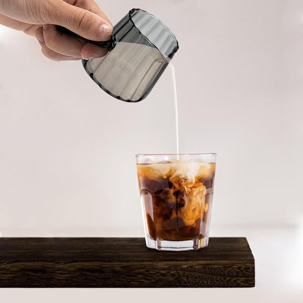 6OZ Glass Measuring Cup, Conical Espresso Cup, Glass Handle, Dark Gray4