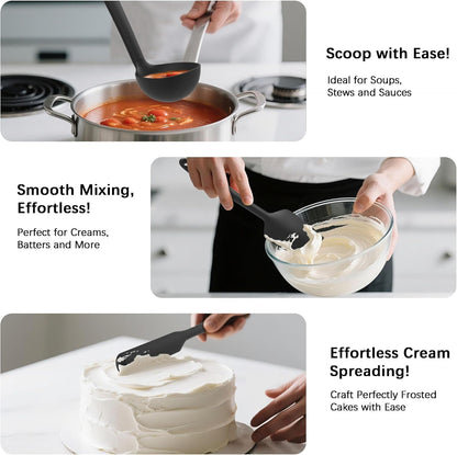 Silicone Kitchen Cooking Utensils Set, Heat Resistant, 14-Piece4