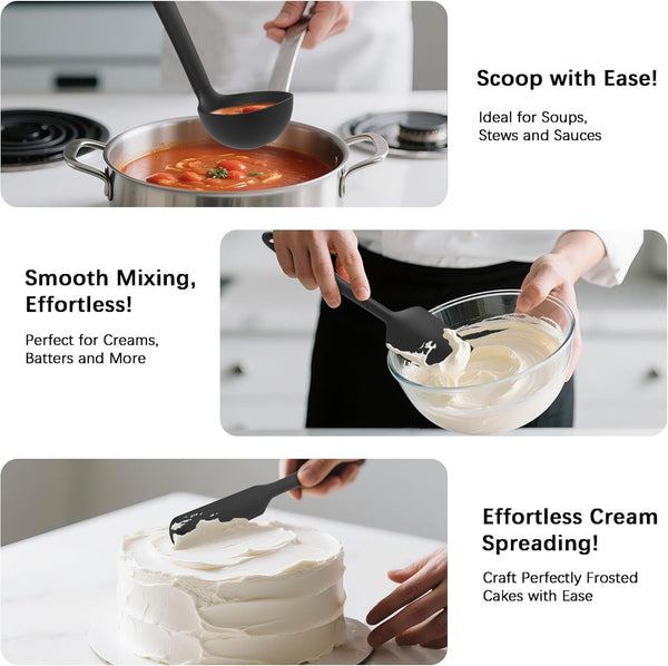 Silicone Kitchen Cooking Utensils Set, Heat Resistant, 14-Piece4