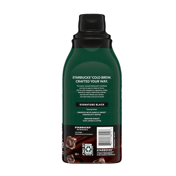 Starbucks Cold Brew Coffee Concentrate Signature Black, 32 Fl Oz Bottle | 100% Arabica Cold Brew Concentrate; Signature Black, Unsweetened; Mix with Water; 32 Fl Oz Multi-Serve Bottle10