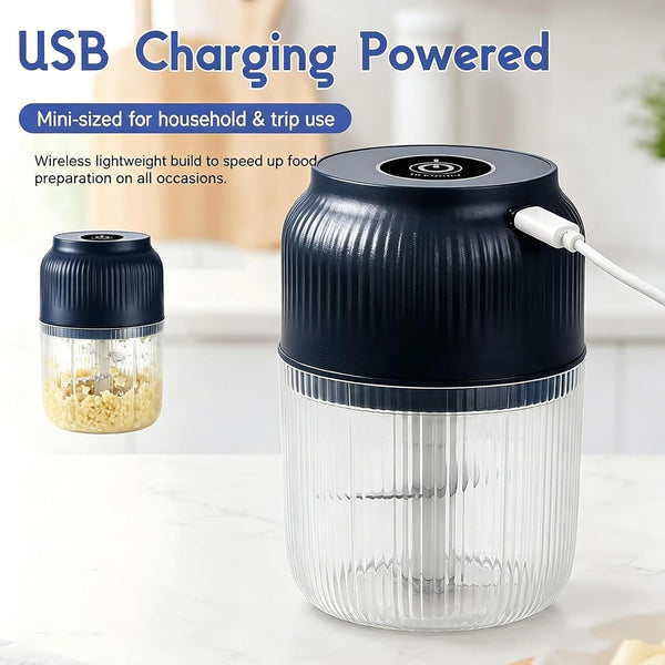 Electric Garlic Chopper, 2026 New Mini Food Processor & Food Chopper for Kitchen, Portable Cordless Garlic Mincer, Onion, Ginger, Chili(350Ml Blue)6