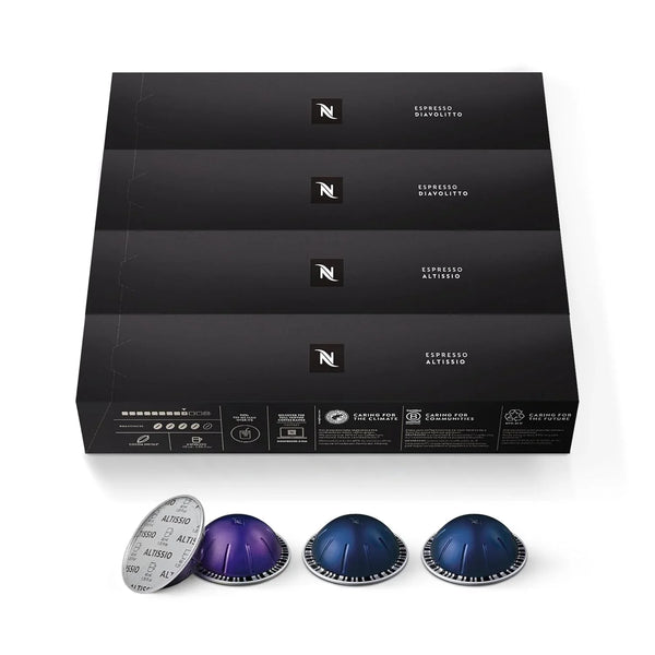 Nespresso Vertuo, Espresso, Bold Variety Pack, 40-Count Espresso Pods | Capsules Medium and Dark Roast Coffee Pack of 12