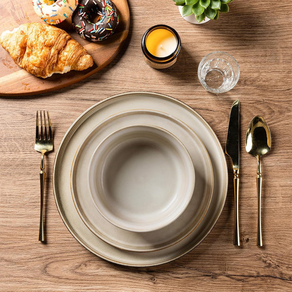 Stoneware Dinnerware Sets for 4, 12 Piece Plates and Bowls Sets3