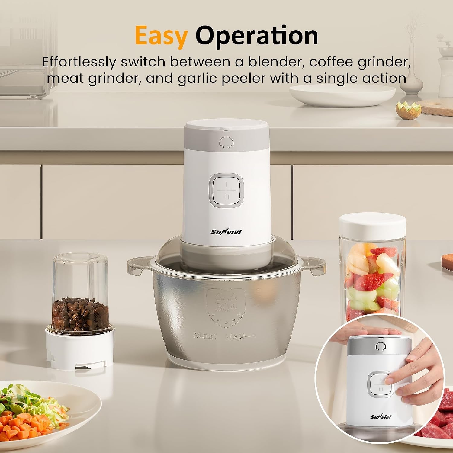 4-in-1-food-processor-350w-electric-meat-grinder-2-bi-layer-4-blades-1-8l-stainless-steel-bowl-juicer-coffee-grinder-garlic-peeler-vegetable-chopper-2-speed-150-350ml-cups-white
