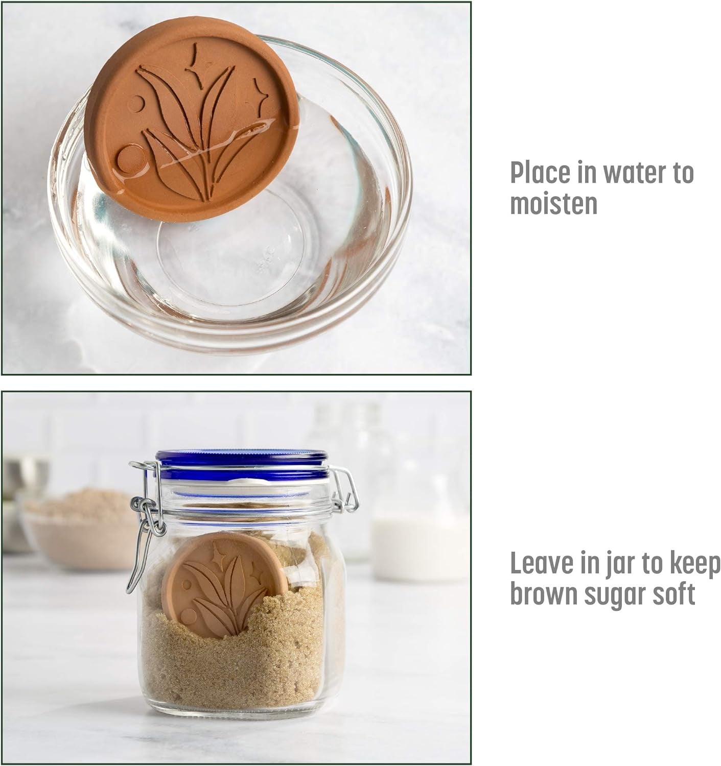 brown-sugar-saver-and-softener-disc-with-elegant-leaf-design-multiple-uses-for-food-storage-containers-reusable-and-food-safe-terracotta-2-pack
