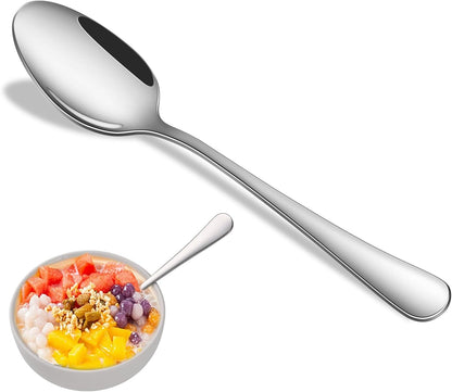Dinner Spoon Set,8-Piece 7.3 Inch Soup Spoons,Premium Food Grade Stainless Steel Table Spoon,Durable Metal Tablespoon,Dishwasher Safe Silverware Spoons1