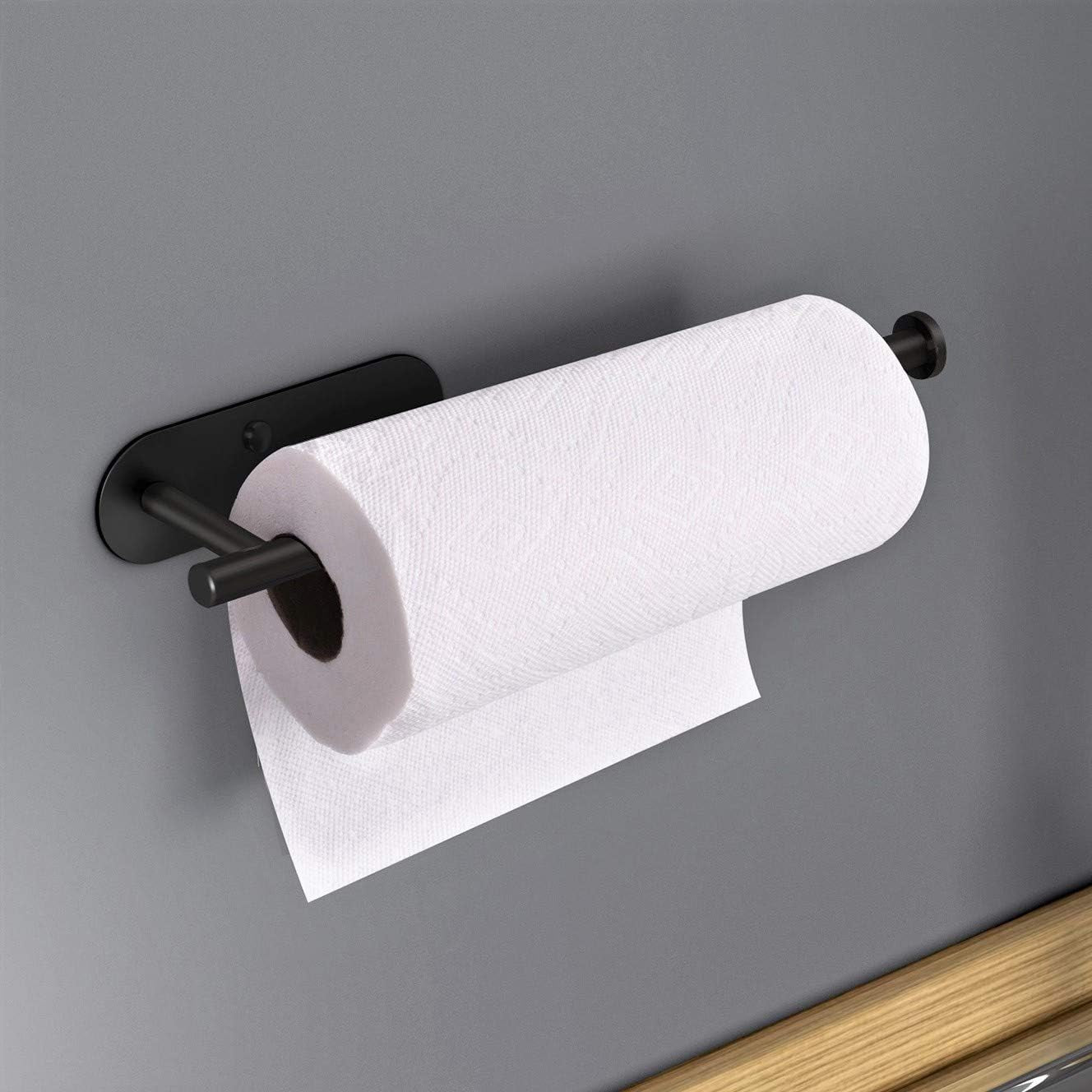 adhesive-paper-towel-holder-under-cabinet-wall-mount-for-kitchen-paper-towel-black-paper-towel-roll-holder-stick-to-wall-stainless-steel-black
