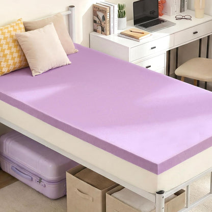 Mattress Topper Twin XL, 2 Inch Gel Memory Foam Mattress Topper for College Dorm, Ventilated Soft Mattress Pad, Bed Topper, Certipur-Us Certified1